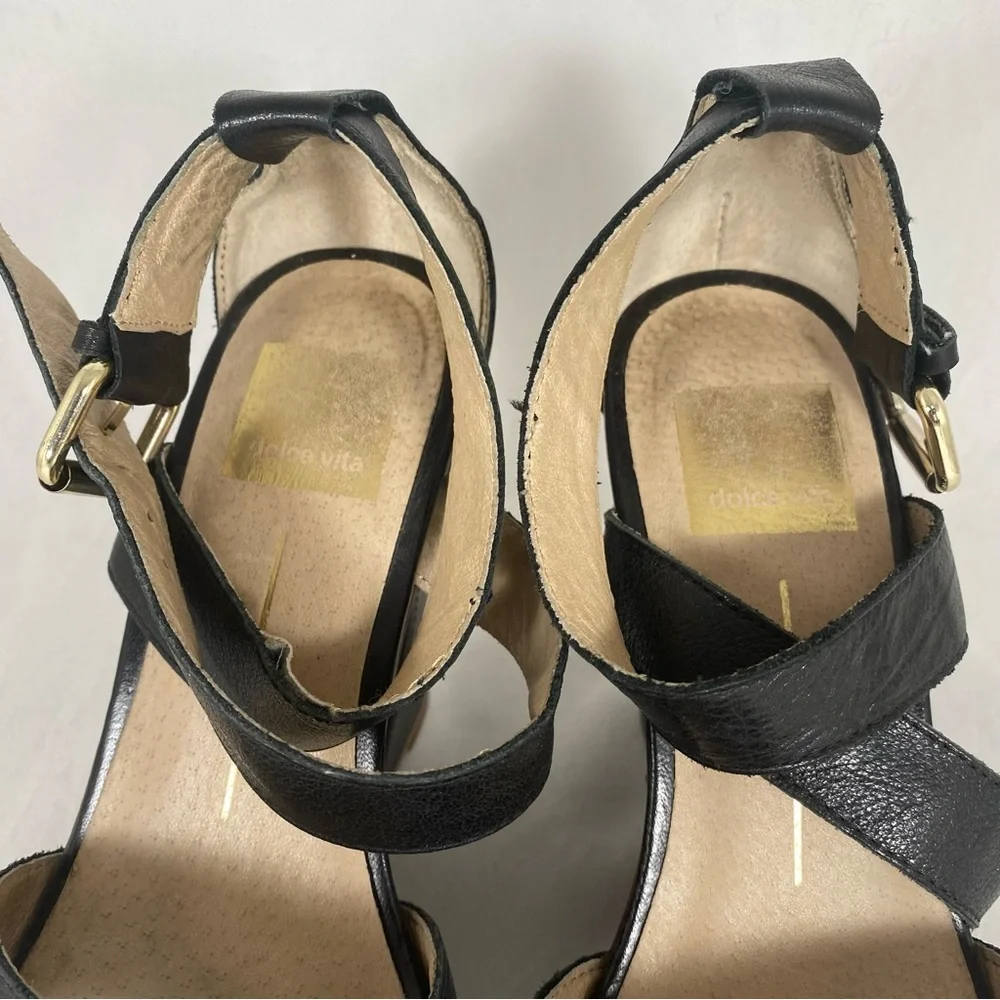 Dolce Vita Orla Cutout Leather Wedge Platform Sandal